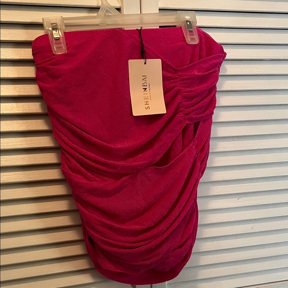 SHEIN Dresses & Skirts - #1051+Pink Ruched Women's Top